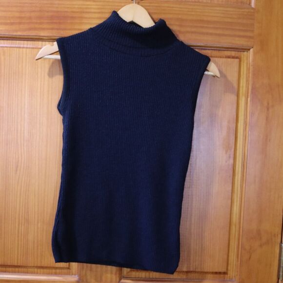 Kathy Ireland Black Turtleneck Vintage Knit Sweater Small - Picture 2 of 8